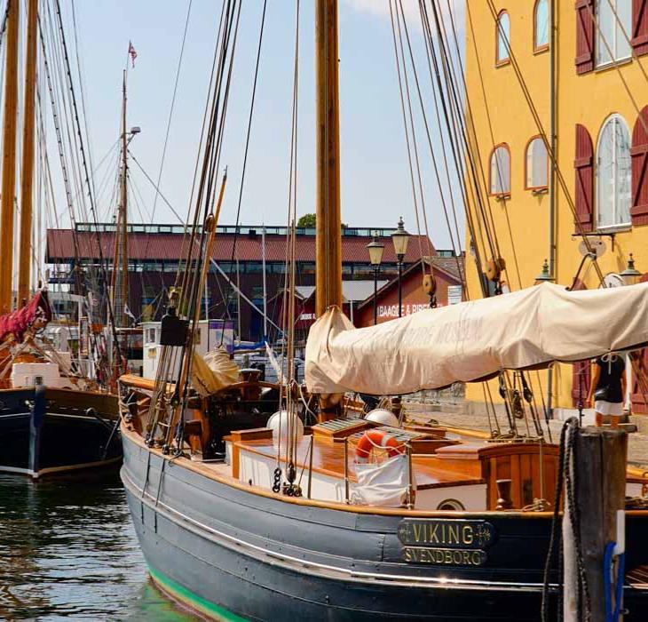 Gamle træskibe i Faaborg Havn